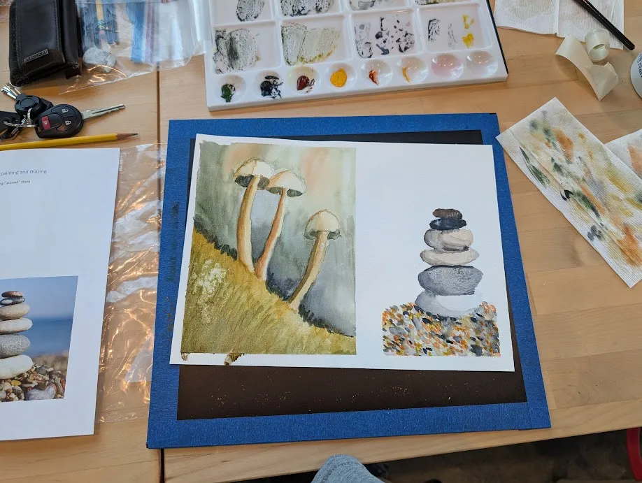 Mushrooms and rocks